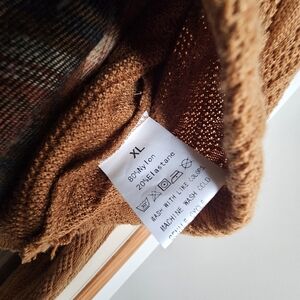 Brown Knit Sweater And Plaid Dress